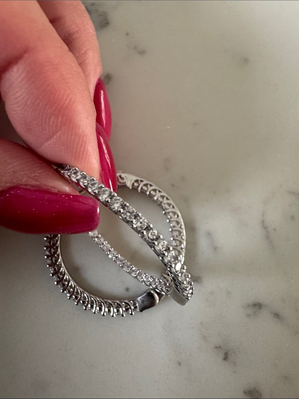 925 Sterling silver earrings hoops CZ